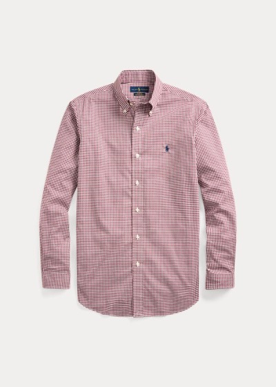 Camisa Polo Ralph Lauren Hombre Vino / Blancos - Classic Fit Gingham - KGMBO3907